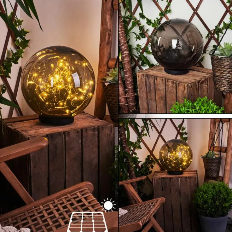 hofstein Lampe solaires Pollenca LED Noir, 50 lumières