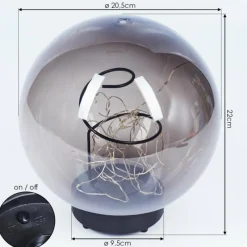 Suspension Verre Fumé-hofstein Lampe solaires Pollenca LED Noir, 30 lumières