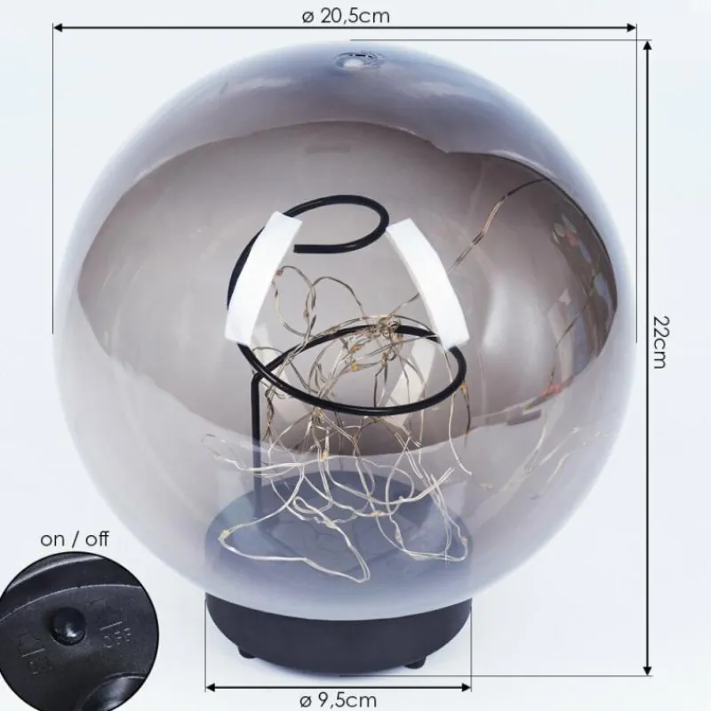 Suspension Verre Fumé-hofstein Lampe solaires Pollenca LED Noir, 30 lumières