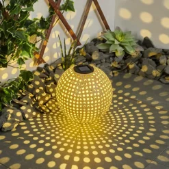 Style Boho-Chic-hofstein Lampe solaires Revere LED Brun, Noir, 1 lumière