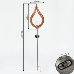 Luminaires Orientaux-hofstein Lampe solaires Rovinj LED Rouille, 1 lumière