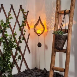 Luminaires Orientaux-hofstein Lampe solaires Rovinj LED Rouille, 1 lumière