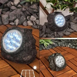 hofstein Lampe solaires Sameo LED Brun, 8 lumières