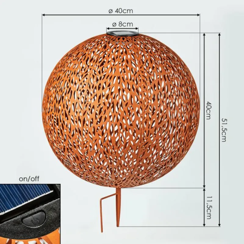 Luminaires Orientaux-hofstein Lampe solaires Samoao LED Rouille, Noir, 1 lumière