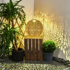 Luminaires Orientaux-hofstein Lampe solaires Samoao LED Rouille, Noir, 1 lumière