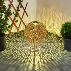 Luminaires Orientaux-hofstein Lampe solaires Samoao LED Rouille, Noir, 1 lumière