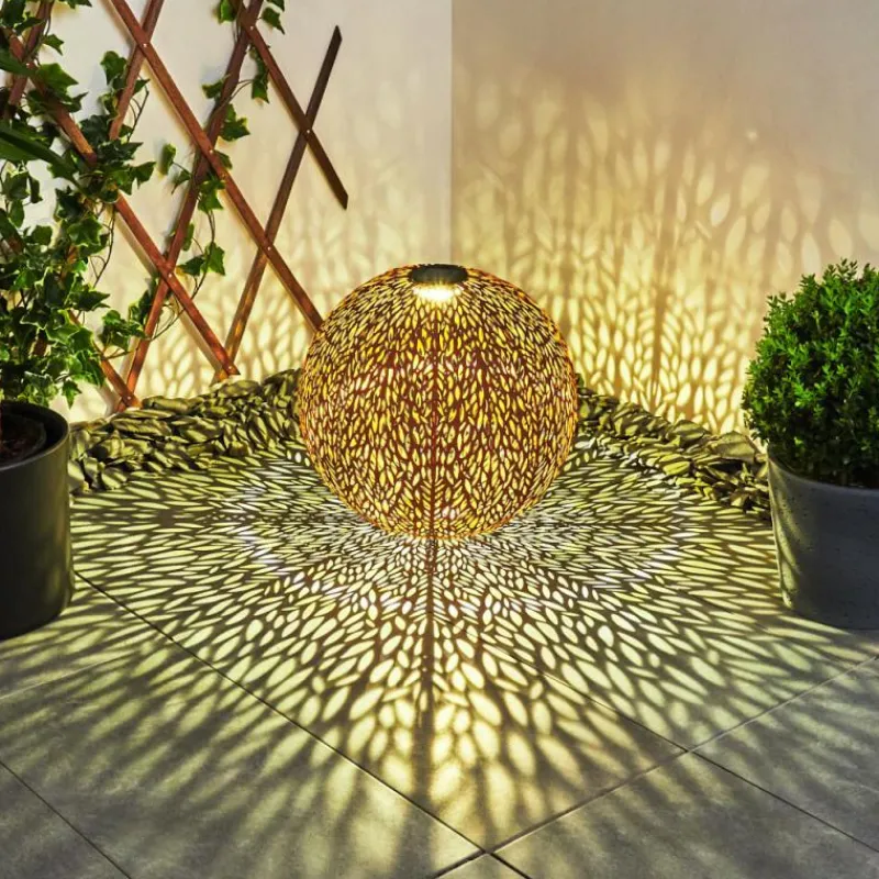 Luminaires Orientaux-hofstein Lampe solaires Samoao LED Rouille, Noir, 1 lumière