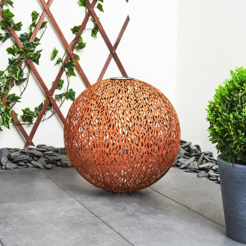 Luminaires Orientaux-hofstein Lampe solaires Samoao LED Rouille, Noir, 1 lumière