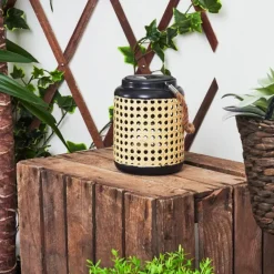 Style Boho-Chic-hofstein Lampe solaires Sessivi LED Brun, Noir, 1 lumière