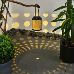 Style Boho-Chic-hofstein Lampe solaires Sessivi LED Brun, Noir, 1 lumière