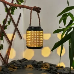 Style Boho-Chic-hofstein Lampe solaires Sessivi LED Brun, Noir, 1 lumière