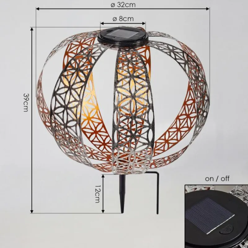 Luminaires Orientaux-hofstein Lampe solaires Wasalea LED Bronze, Noir, Argenté, 1 lumière