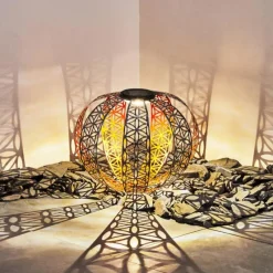 Luminaires Orientaux-hofstein Lampe solaires Wasalea LED Bronze, Noir, Argenté, 1 lumière