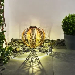 Luminaires Orientaux-hofstein Lampe solaires Wasalea LED Bronze, Noir, 1 lumière