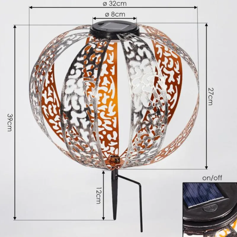 Luminaires Orientaux-hofstein Lampe solaires Wasalea LED Bronze, Noir, Argenté, 1 lumière