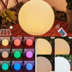 hofstein Lampe solaires Ykullen LED Noir, 1 lumière, Télécommandes, Changeur de couleurs