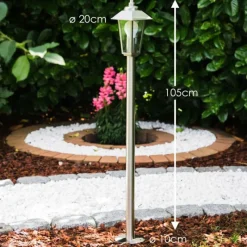 hofstein Lampe sur pied d'extérieur MOSKAU Acier inoxydable, 1 lumière