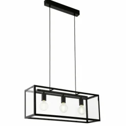 Luminaires Eglo Lampe suspendue Eglo CHARTERHOUSE Noir, 3 lumières