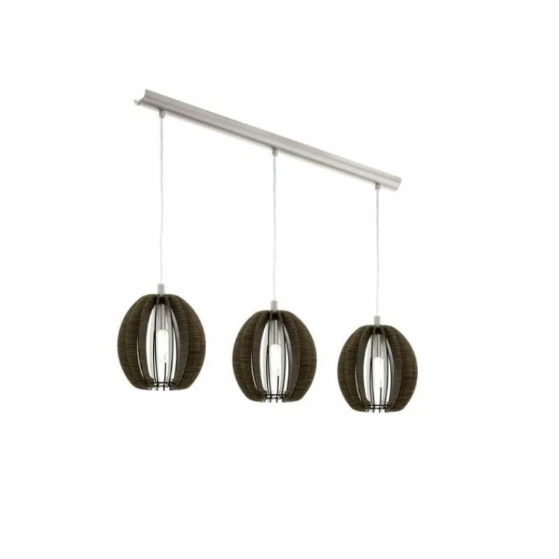 Luminaires Scandinaves-Luminaires Eglo Lampe suspendue Eglo COSSANO Nickel mat, 3 lumières