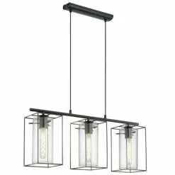 Luminaires Eglo Lampe suspendue Eglo LONCINO Noir, 3 lumières