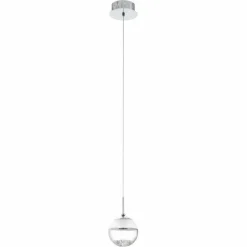 Luminaires Eglo Lampe suspendue Eglo MONTEFIO 1 LED Chrome, Aspect cristal, 1 lumière* Suspensions