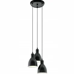 Lampes Vintages & Rétros-Luminaires Eglo Lampe suspendue Eglo PRIDDY Noir, Blanc, 3 lumières