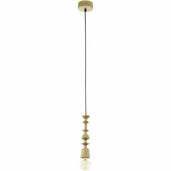 Lampes Vintages & Rétros-Luminaires Eglo Lampe suspension Eglo AVOLTRI Bois clair, 1 lumière