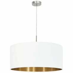 Lampes En Tissu-Luminaires Eglo Lampe suspension Eglo PASTERI Nickel mat, 1 lumière