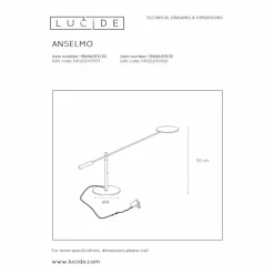 Luminaires Lucide Lampes de table Lucide ANSELMO LED Noir, 1 lumière* Éclairage Led