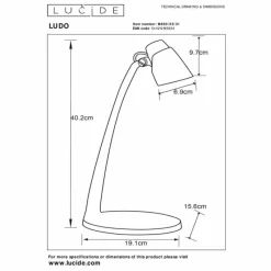 Luminaires Lucide Lampes de table Lucide LUDO LED Blanc, 1 lumière* Éclairage Led
