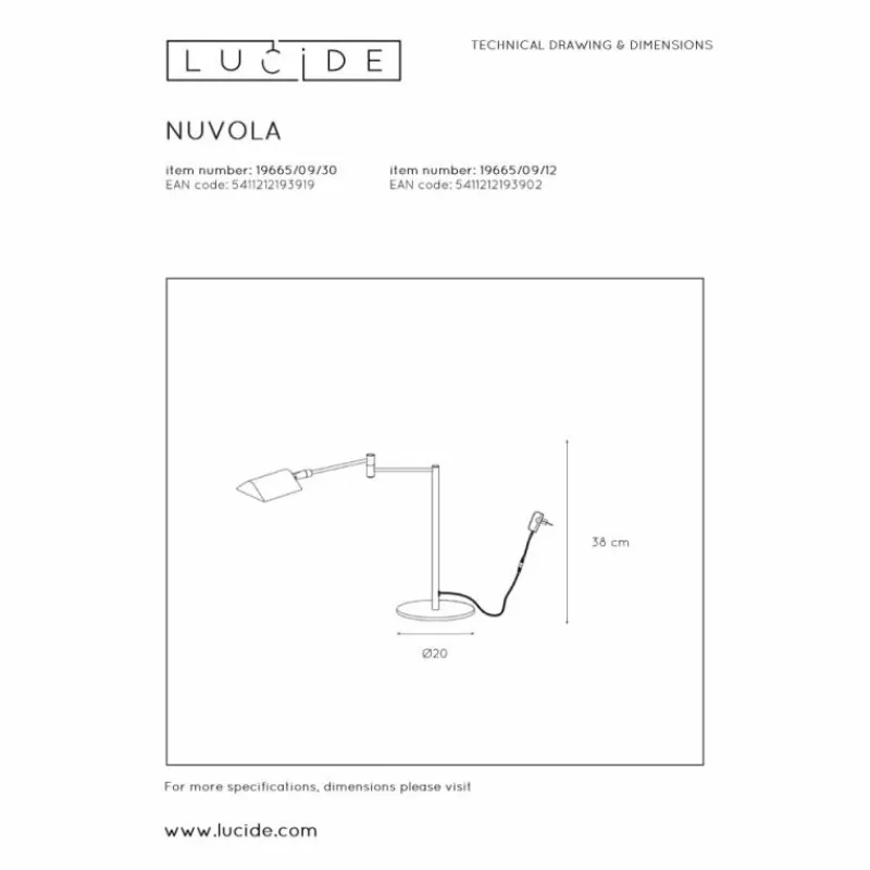Luminaires Lucide Lampes de table Lucide NUVOLA LED Chrome, 1 lumière* Lampes À Poser