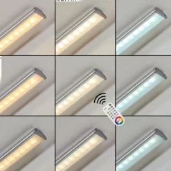 hofstein lampes pour bandeaux set x 2 Raivo LED Noir, Argenté, 2 lumières, Télécommandes, Changeur de couleurs