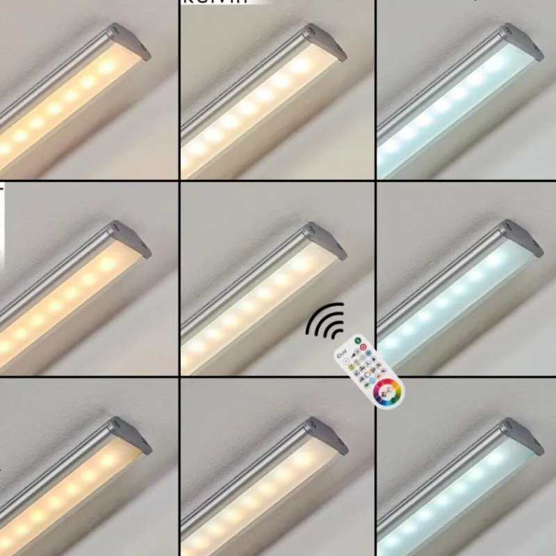 hofstein lampes pour bandeaux set x 2 Raivo LED Noir, Argenté, 2 lumières, Télécommandes, Changeur de couleurs