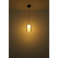 Suspension Verre Fumé-Luminaires Globo Lighting Lampigna Suspension LED Laiton, Noir, 1 lumière