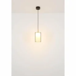 Suspension Verre Fumé-Luminaires Globo Lighting Lampigna Suspension LED Laiton, Noir, 1 lumière