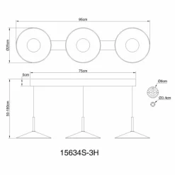 Luminaires Globo Lighting Lampone Suspension LED Noir, 1 lumière* Éclairage Led