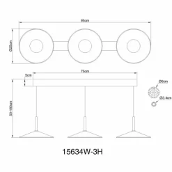 Luminaires Globo Lighting Lampone Suspension LED Blanc, 1 lumière* Suspensions