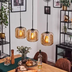 hofstein Lauden Suspension Ambre, 3 lumières