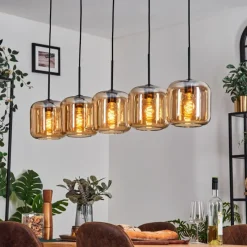 hofstein Lauden Suspension Ambre, 5 lumières