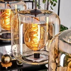 hofstein Lauden Suspension Ambre, Clair, 4 lumières