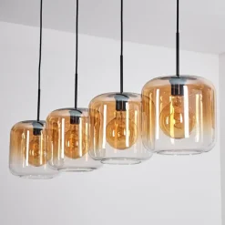 hofstein Lauden Suspension Ambre, Clair, 4 lumières