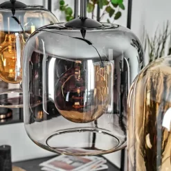 hofstein Lauden Suspension Ambre, Clair, Fumé, 3 lumières