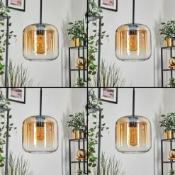 hofstein Lauden Suspension Ambre, Clair, 5 lumières