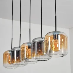 hofstein Lauden Suspension Ambre, Clair, Fumé, 5 lumières