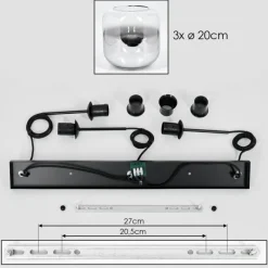 hofstein Lauden Suspension Chrome, Clair, 3 lumières