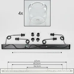 hofstein Lauden Suspension Clair, 4 lumières