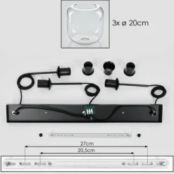 hofstein Lauden Suspension Clair, 3 lumières