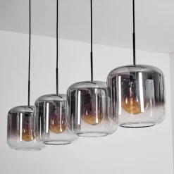 hofstein Lauden Suspension Clair, Fumé, 4 lumières