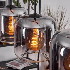 hofstein Lauden Suspension Clair, Fumé, 3 lumières