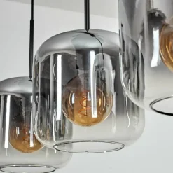 hofstein Lauden Suspension Clair, Fumé, 4 lumières